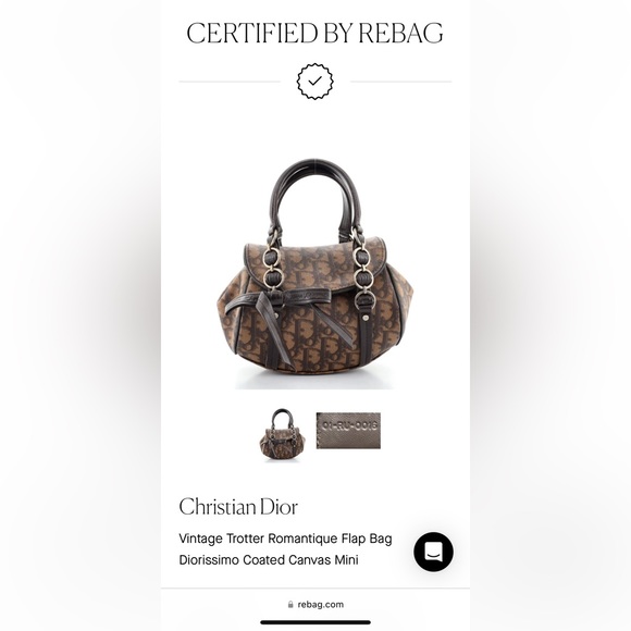 Rare Christian Dior Vintage Trotter Romantique Mini Flap Bag Coated Canvas - Picture 11 of 11